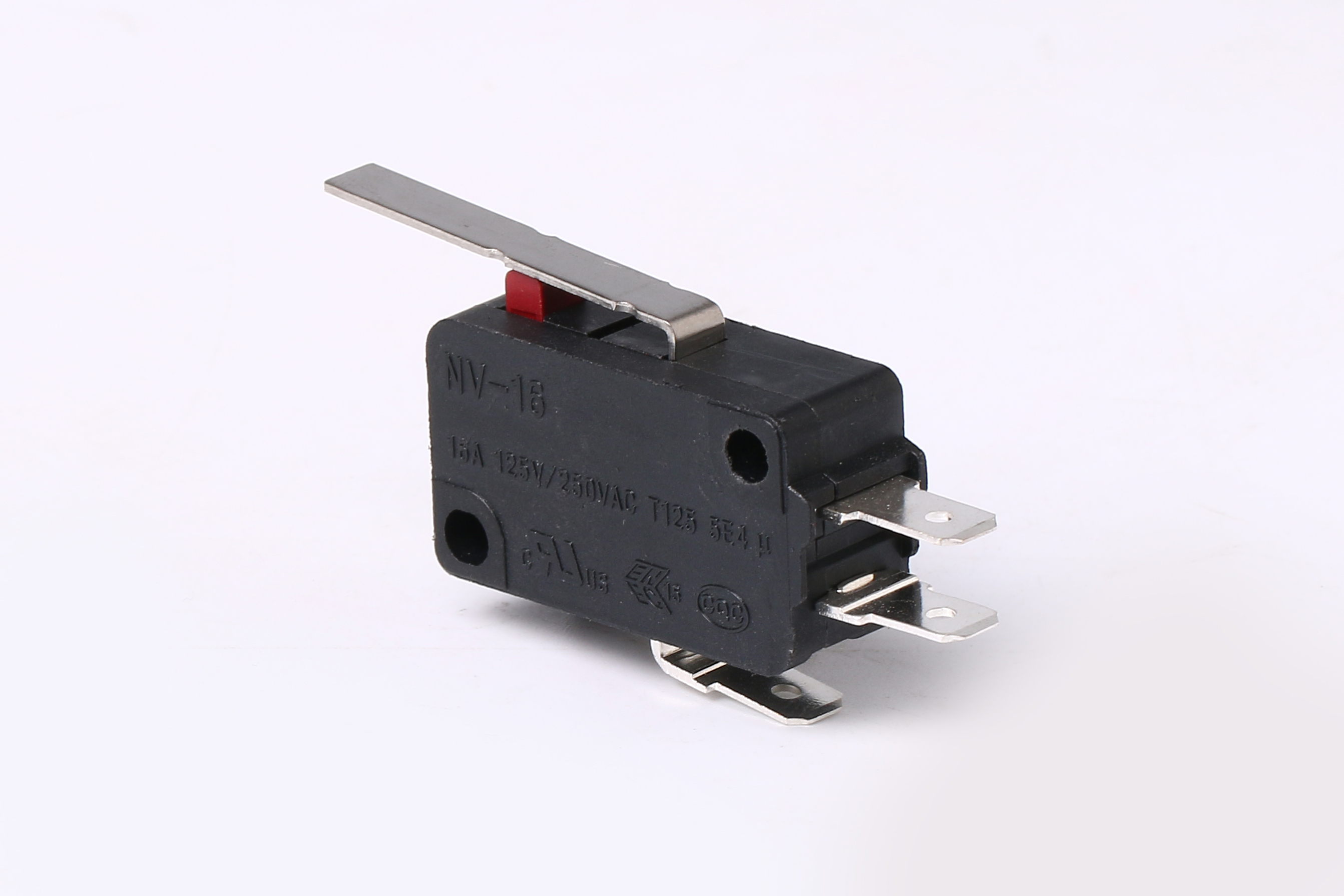 Microinterruptor de alta confiabilidad con palanca de bisagra de corriente de conmutación de hasta 21A