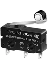 Microinterruptor de alta sensibilidad con palanca de rodillo de bisagra