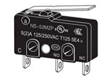 Microinterruptor de palanca de bisagra con tres resortes divididos y espacio de contacto de 2 mm